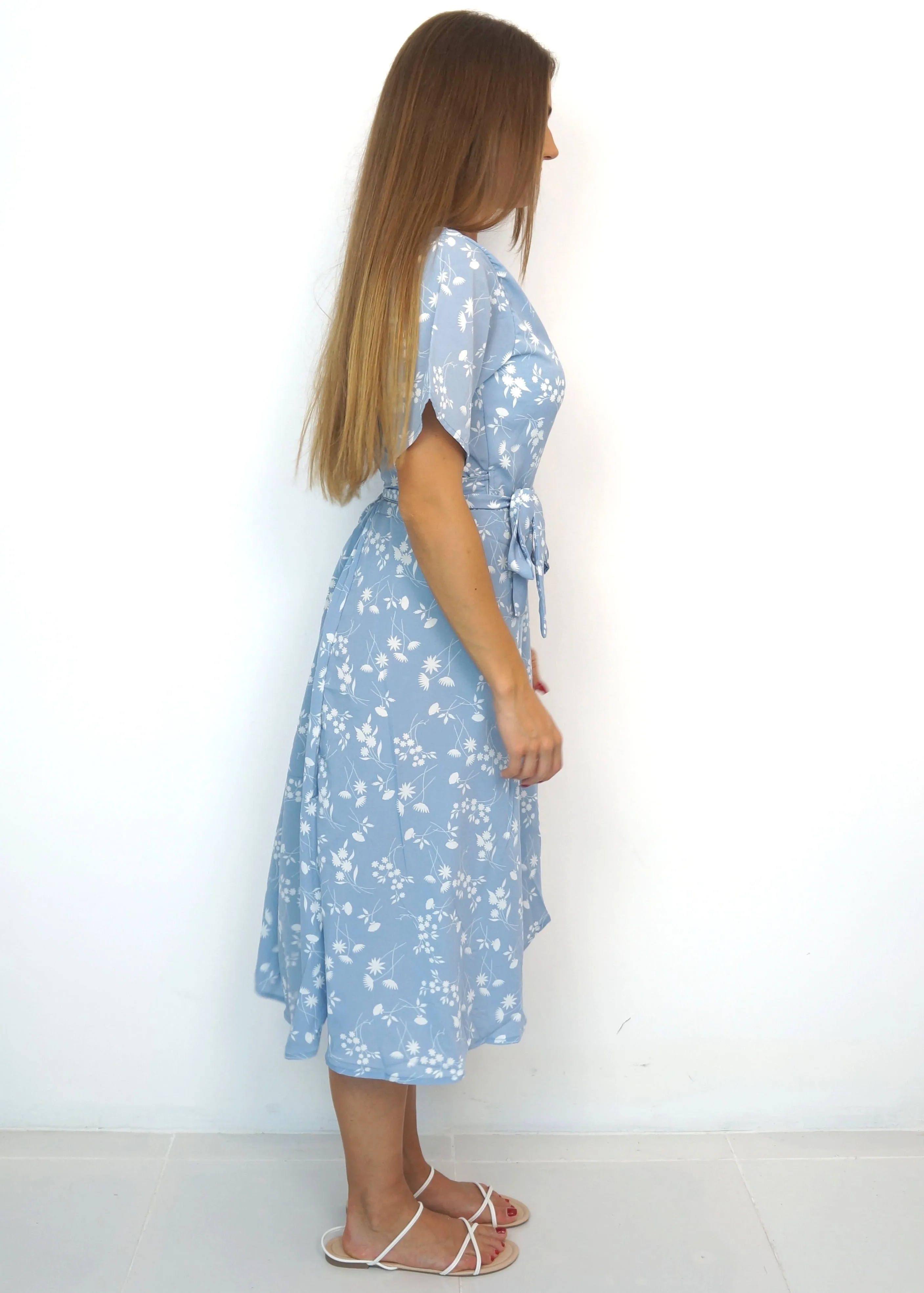 The Midi Wrap Dress - Blue Sky Thinking